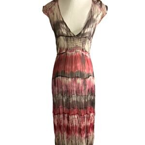 Vintage 90s Kookai Designer Silk Maxi Dress, Sheer, Sz 36 FR